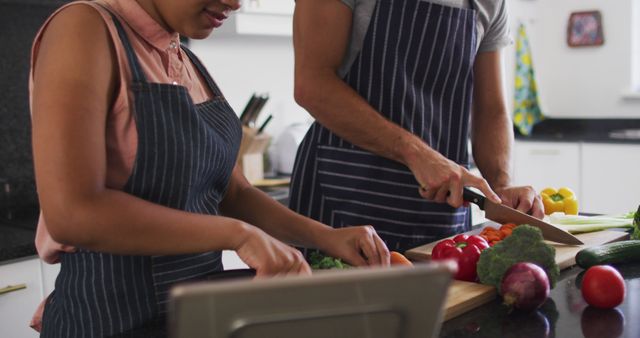 Couple Preparing Healthy Meal in Modern Kitchen Together - Download Free Stock Images Pikwizard.com