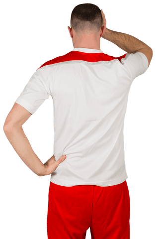 Disappointed Soccer Player in White and Red Uniform Transparent Background - Download Free Stock Videos Pikwizard.com