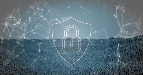Cyber Security Concept with Digital Padlock and Network Connections