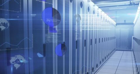 Data Processing in Advanced Computer Server Room - Download Free Stock Images Pikwizard.com