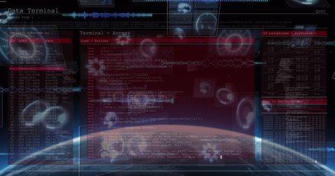 Futuristic Digital Data Interface Over Earth - Download Free Stock Images Pikwizard.com