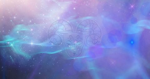 Aries Zodiac Symbol against Starry Nebula Background - Download Free Stock Images Pikwizard.com