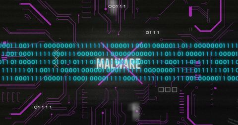 Abstract Malware Concept with Circuit and Binary Code Background - Download Free Stock Images Pikwizard.com