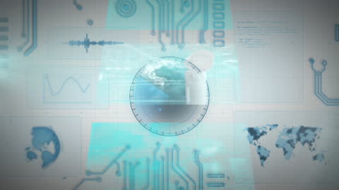 Futuristic Digital Interface with Diverse Data Visualizations