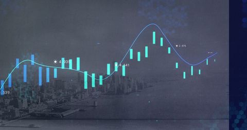 Financial Data Analytics Overlaying Cityscape Symbolizing Modern Economics - Download Free Stock Images Pikwizard.com