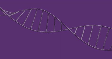 Elegant dna helix design on purple background