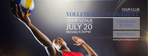 Dynamic Volleyball Tournament Promotion with Player in Action - Download Free Stock Templates Pikwizard.com