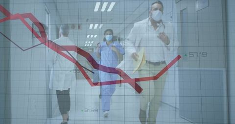 Medical Team with Data Analysis Overlace in Clinical Environment