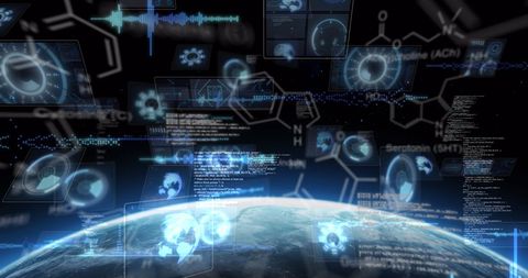 Global Data Analysis Futuristic Interface with Emerging Technology - Download Free Stock Images Pikwizard.com