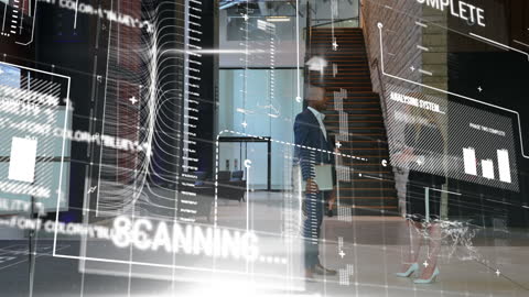 Digital Interface with Business Professionals and Financial Data Visualization