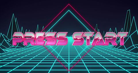 Retro Futuristic Press Start Text Digital Concept - Download Free Stock Images Pikwizard.com