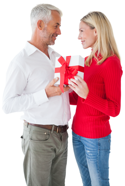 Couple Holding Gift Box Celebrating Moment Transparent Background - Download Free Stock Videos Pikwizard.com