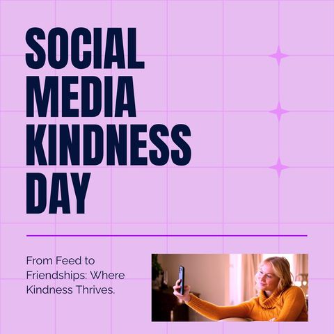 Celebrating Social Media Kindness Day with Positive Online Connections - Download Free Stock Templates Pikwizard.com