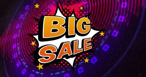Lively Big Sale Graphic with Dynamic Background