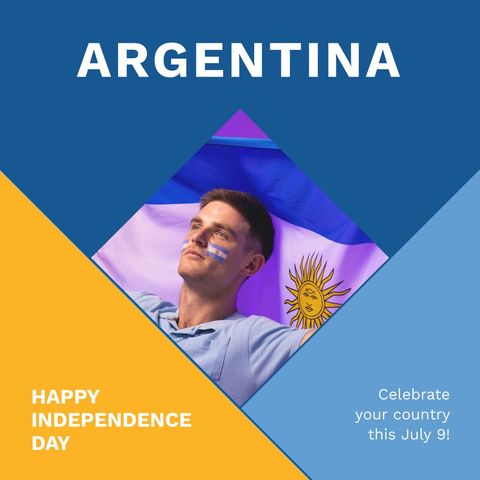 Argentina Independence Day Celebration with Patriotic Flag Theme - Download Free Stock Templates Pikwizard.com