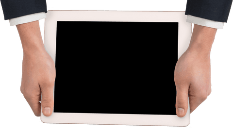 Caucasian Businessman Holding Tablet Transparent Background - Download Free Stock Videos Pikwizard.com