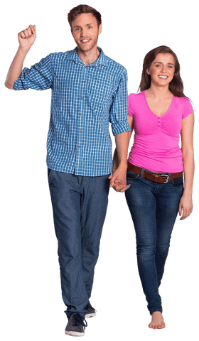 full length full body portrait of happy young couple transparent background - Download Free Stock Videos Pikwizard.com