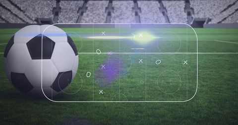 Digital Soccer Game Strategy On Stadium Field