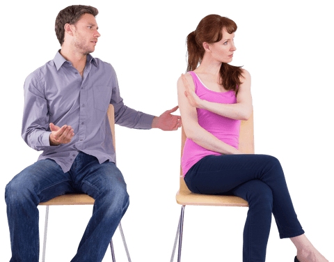 Transparent Couple Sitting and Having Disagreement - Download Free Stock Videos Pikwizard.com