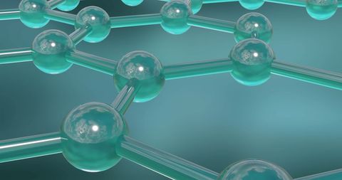 3d rendering of molecular structure on grey background