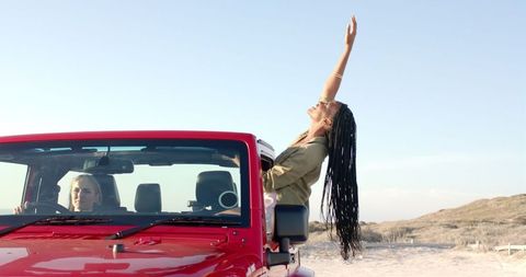 Carefree Road Trip Adventure with Friends in All-Terrain Vehicle