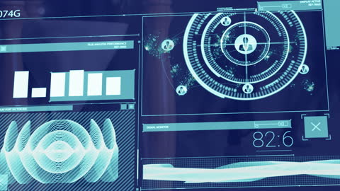 Futuristic Data Analytics Screen with Scanning Interface