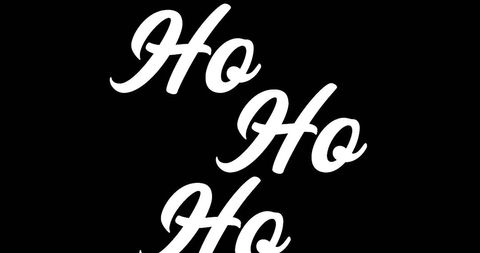 Festive Ho Ho Ho Text on Black Christmas Background