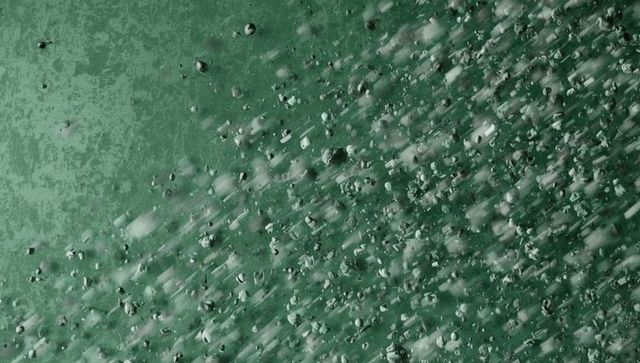 Water Droplets Splashing on Green Surface Abstract Art