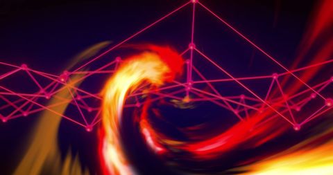 Digital DNA Data with Abstract Fire Swirl