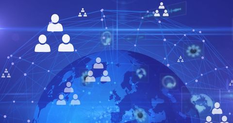 Global Networking Technology with Digital Connection Icons - Download Free Stock Images Pikwizard.com