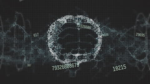 Futuristic Brain Animation with Digital Effects and Data