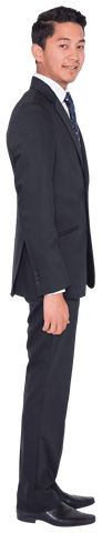 Businessman Smiling in Dark Suit Transparent Background