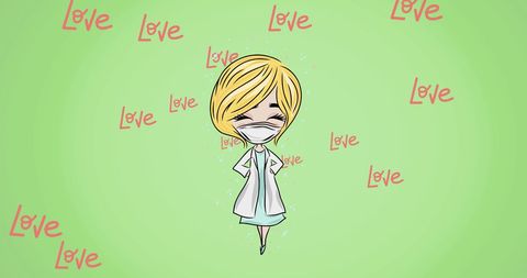 happy female doctor with love inspirational message - Download Free Stock Images Pikwizard.com