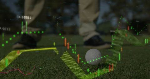 Golf and Technology Concept with Digital Charts Overlay - Download Free Stock Images Pikwizard.com