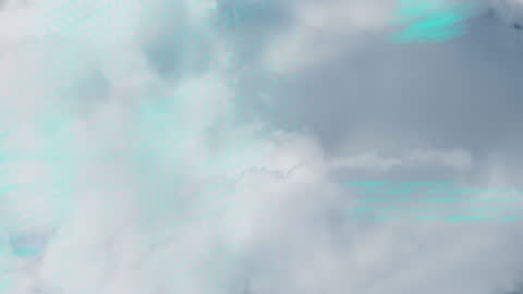 Digital Data Animation on Cloudy Sky Background