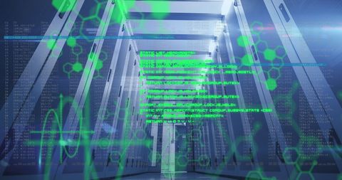 Data Processing and Technology in Modern Server Room - Download Free Stock Images Pikwizard.com