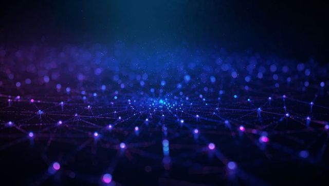 Futuristic Digital Network of Glowing Nodes and Lines