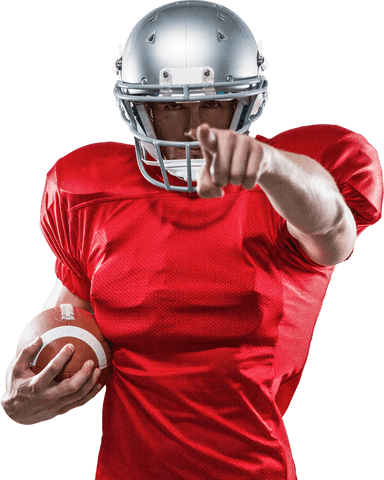 transparent portrait of football player in red jersey pointing - Download Free Stock Videos Pikwizard.com