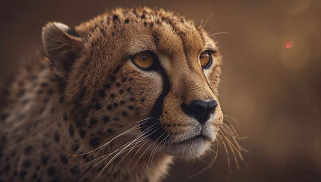 Cheetah Gazing Intently in Golden Savannah Light