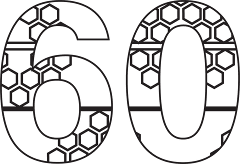 black number 60 with hexagonal design on transparent background - Download Free Stock Videos Pikwizard.com