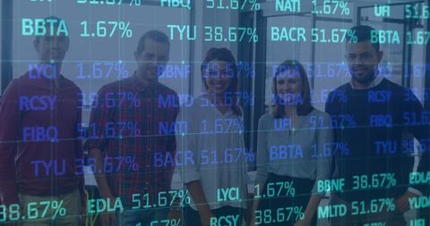 Business Professionals Overlaid with Financial Data Screen - Download Free Stock Images Pikwizard.com