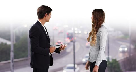 Business Meeting Overlooking Busy Highway - Download Free Stock Images Pikwizard.com