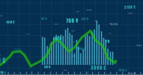 Digital Financial Chart and Global Currency Symbols on Blue Background - Download Free Stock Images Pikwizard.com