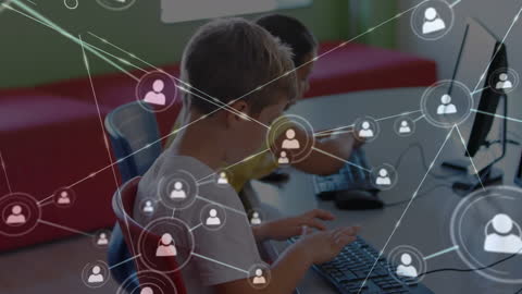 Children Engaging in Digital Network Learning at School