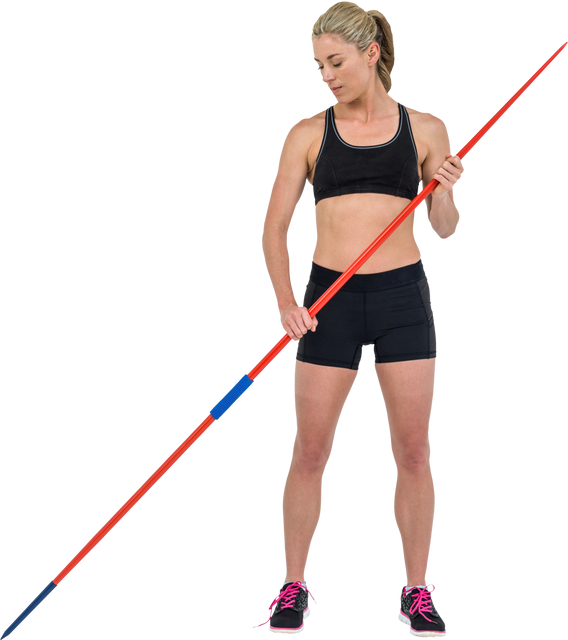 Athlete Holding Javelin in Focus on Transparent Background - Download Free Stock Videos Pikwizard.com