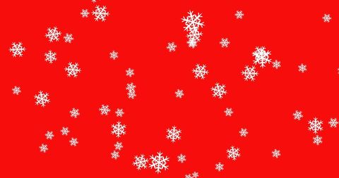 White Snowflakes Falling on Bright Red Background - Download Free Stock Images Pikwizard.com