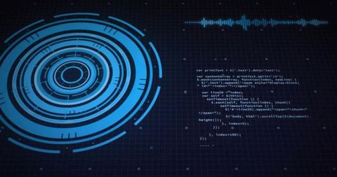 Futuristic HUD Interface with JavaScript and Waveform
