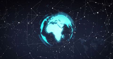 Futuristic digital globe representing global connectivity and networks