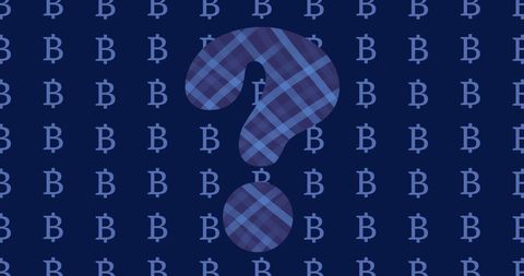 Plaid Pattern Question Mark Over Bitcoin Background - Download Free Stock Images Pikwizard.com