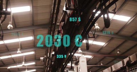 High-tech automation system in industrial factory